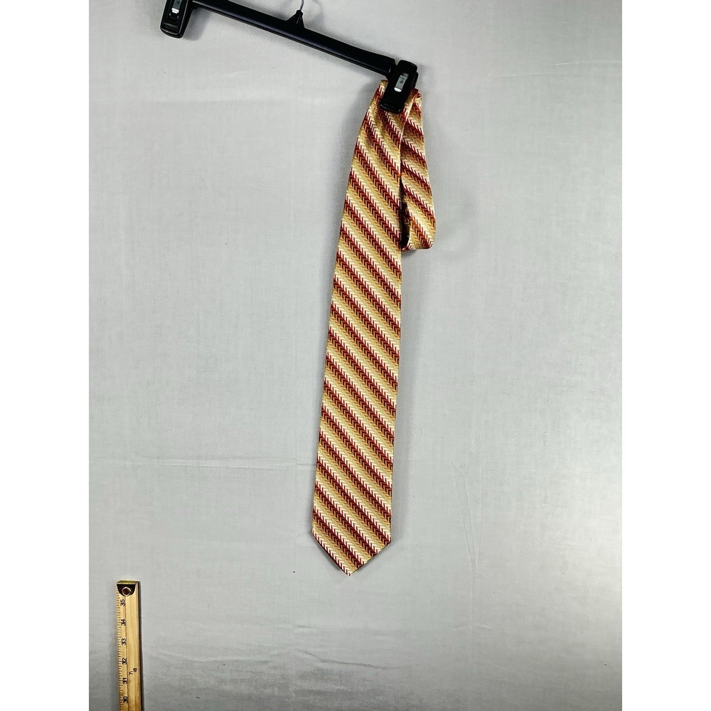 Roberto Villini Collezione Silk Neck Tie Zig Zag Chevron Italy Made